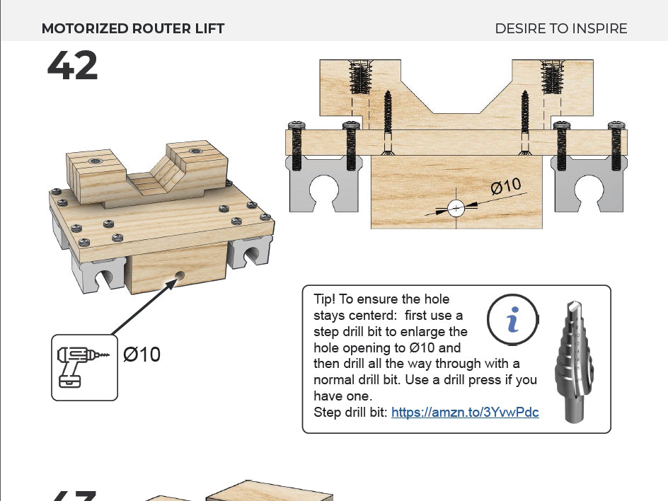 Motorized Router Lift with 45-degree tilt function | Plans in Metric ...