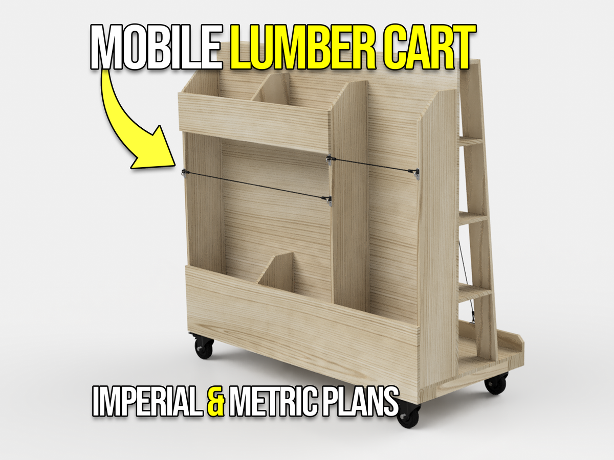 Lumber Cart Plans – Mobile Wood Storage for Boards and Sheets, Include ...