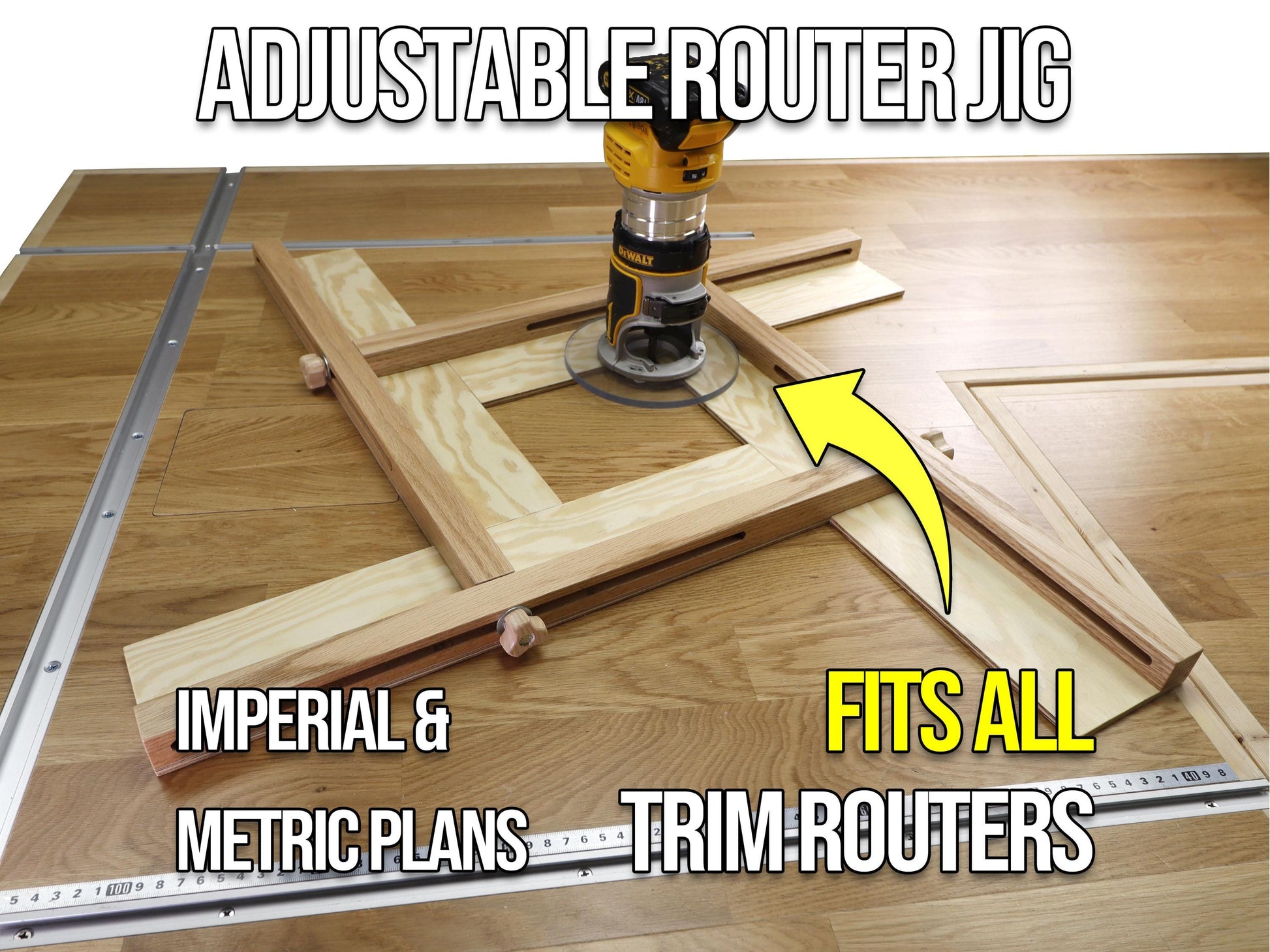 Adjustable Router Jig Plans – Imperial & Metric, Customizable to Any R ...