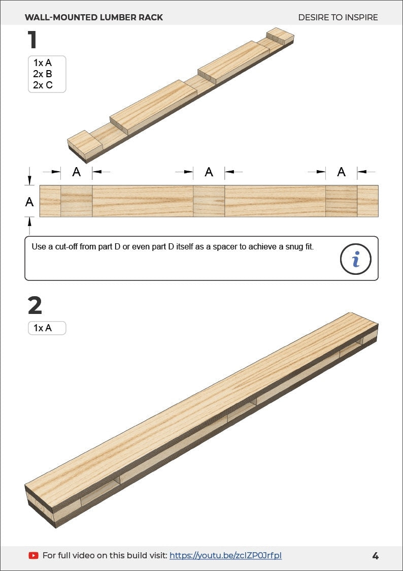 Customizable Wall-mounted Lumber Rack plans - Hang your lumber on the wall!