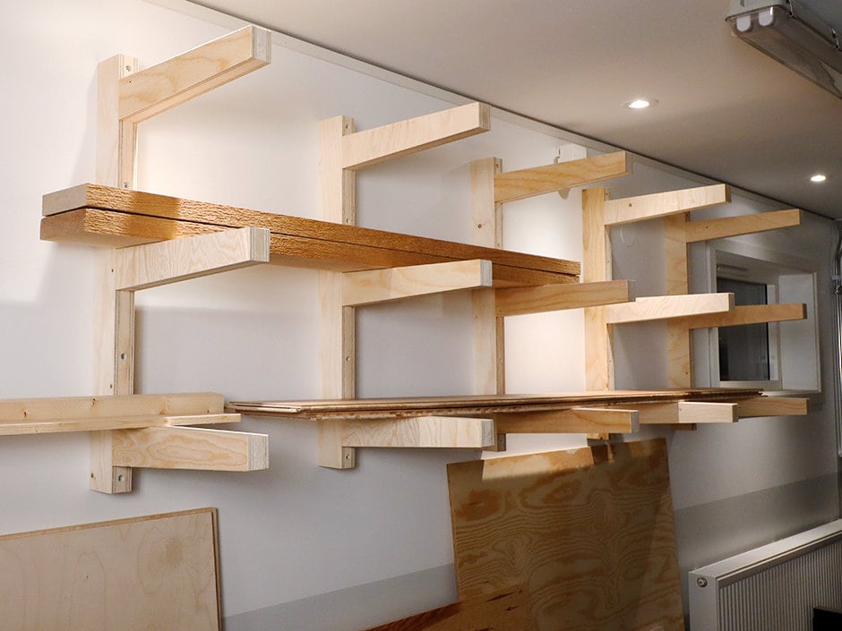 Customizable Wall-mounted Lumber Rack plans - Hang your lumber on the wall!